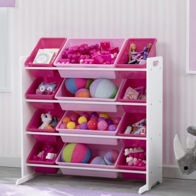 Kids Toy Storage Organizer with 12 Plastic Bins