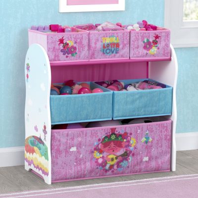 Trolls World Tour Design and Store 6 Bin Toy Organizer