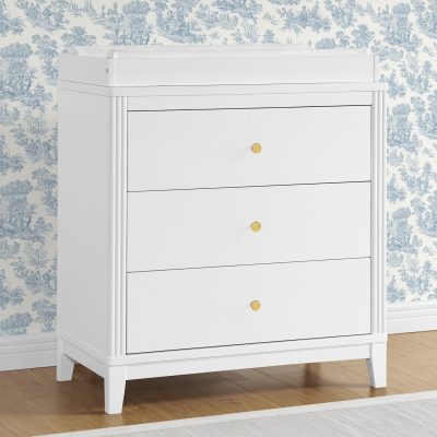 Eloise 3 Drawer Dresser with Changing Top and Interlocking Drawers