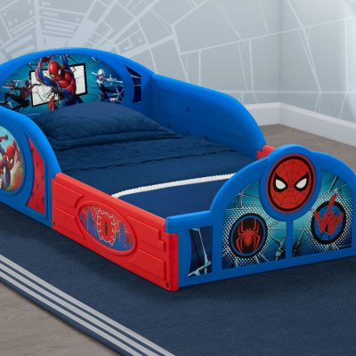 Spider-Man Sleep and Play Toddler Bed with Built-In Guardrails